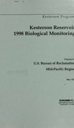 Kesterson Reservoir 1998 biological monitoring_cover