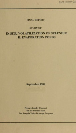 In situ volatilization of selenium : II. evaporation ponds_cover