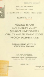 Progress report San Joaquin Valley drainage investigation quality and treatment studies through December 31, 1967_cover