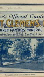 Cutter's official guide to Mount Clemens, Mich., and its world famous mineral baths_cover