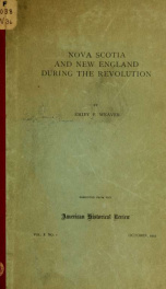 Nova Scotia and New England during the revolution_cover