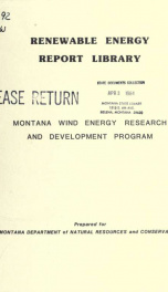 Montana wind energy research and development program 1981_cover