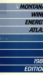 Montana wind energy atlas 1987_cover