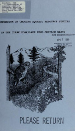 A Compendium of ongoing aquatic resource studies in the Clark Fork/Lake Pend Oreille basin 1986_cover