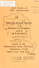 Joint studies for flow apportionment, Poplar River Basin in Saskatchewan and Montana 1976 V. 3_cover