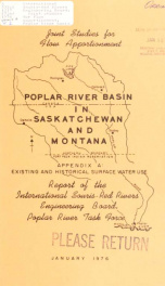 Joint studies for flow apportionment, Poplar River Basin in Saskatchewan and Montana 1976 V. 2_cover