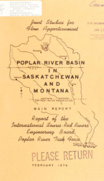 Joint studies for flow apportionment, Poplar River Basin in Saskatchewan and Montana 1976 V. 1_cover