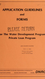 Montana water development program : guidelines for preparing private loan applications 1986?_cover