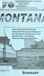 Montana final statewide oil and gas environmental impact statement and proposed amendment of the Powder River and Billings resource management plans 2003_cover