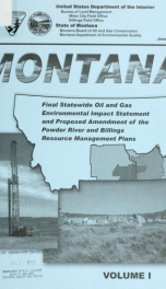 Montana final statewide oil and gas environmental impact statement and proposed amendment of the Powder River and Billings resource management plans 2003_cover