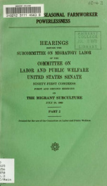 Migrant and seasonal farmworker powerlessness. Hearings, Ninety-first Congress, first and second sessions .. pt. 2_cover