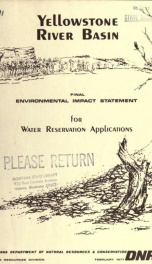 Final environmental impact statement for water reservation applications in the Yellowstone River basin 1977_cover