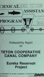 Technical assistance program, Teton Cooperative Canal Company 1979_cover