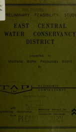 Preliminary feasibility study : East Central Water Conservancy District 1971_cover