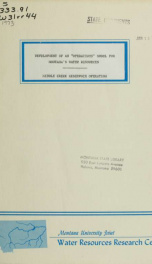 Development of an "Operations" model for Montana water resources; Middle Creek Reservoir Operation 1973_cover