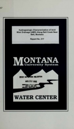 Hydrogeologic characterization of acid mine drainage (AMD) along Belt Creek near Belt, Montana 2005_cover
