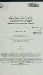 Development of an Internet mapping applications to allow spatial queries and data extration from the MBMG abandoned--interactive mine database 2002_cover