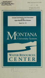 Ground-water/surface-water interactions in the upper Big Hole Basin, Montana 1997_cover