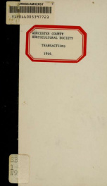 Transactions of the Worcester County Horticultural Society 1914_cover