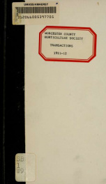 Transactions of the Worcester County Horticultural Society 1911-12_cover
