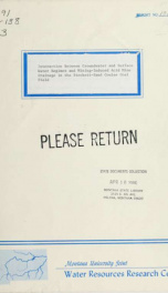 Interaction between groundwater and surface water regimes and mining-induced acid mine drainage in the Stockett-Sand Coulee coal field : technical completion report 1983_cover