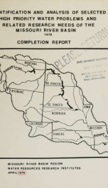 Identification and analysis of selected high priority water problems and related research needs of the Missouri River basin 1976_cover