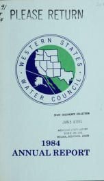 Annual report - Western States Water Council 1984_cover