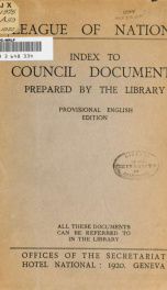 Index to Council documents_cover