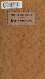 Miniature essays: Igor Stravinsky_cover