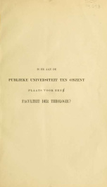 Is er aan de publike universiteit ten onzent plaats voor een Faculteit der Theologie_cover