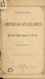 Errors of American statesmen; possible impeachment of Grant_cover