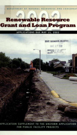 Montana renewable resource grant and loan program : application supplement to the uniform application for public facility projects 2001_cover