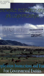 Montana renewable resource grant and loan program : application instructions and forms for governmental entities 1999_cover