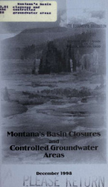 Montana's basin closures and controlled groundwater areas 1998_cover