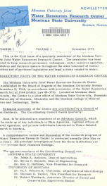 Newsletter 1973 V.1, NO.1 - 1978 V. 4, NO. 1_cover
