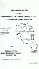 Annual report to the governments of Canada, United States, Saskatchewan, and Montana 1999_cover