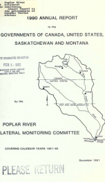 Annual report to the governments of Canada, United States, Saskatchewan, and Montana 1990_cover