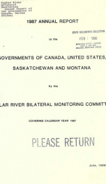 Annual report to the governments of Canada, United States, Saskatchewan, and Montana 1987_cover