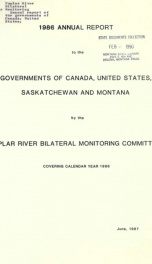 Annual report to the governments of Canada, United States, Saskatchewan, and Montana 1986_cover