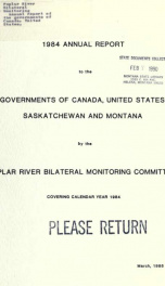 Annual report to the governments of Canada, United States, Saskatchewan, and Montana 1984_cover