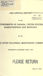 Annual report to the governments of Canada, United States, Saskatchewan, and Montana 1982_cover