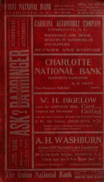 Walsh's Charlotte, North Carolina city directory [serial] 1910_cover