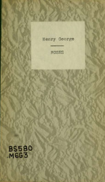 Moses : a lecture ... delivered in St. Andrew's Hall, Glasgow, December 28, 1884_cover