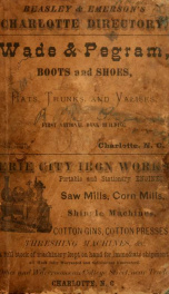 Beasley & Emerson's Charlotte directory for 1875-76 : being a complete index to the residents of the entire city : also a classified business directory, to which is added an appendix containing useful information of the city, county, state, churches, bank_cover