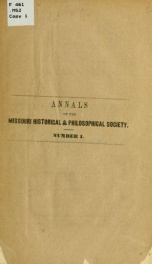 Annals of the Missouri historical and philosophical society. no. 1 [1845-48]_cover