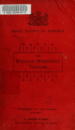 Early Tasmania; papers read before the Royal Society of Tasmania during the years 1888 to 1899_cover