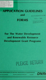 Montana water development and renewable resource development grant programs : guidelines and application forms for preparing grant applications 1988_cover