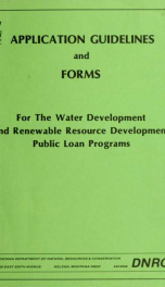 Montana water development and renewable resource development public loan programs : guidelines and application forms for preparing public loan applications 1986?_cover