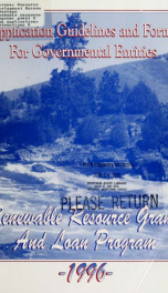 Montana renewable resource program, grant & loan application, instructions & forms for legislative review in 1997 1996_cover