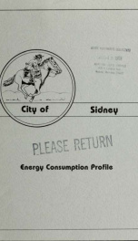 City of Sidney energy consumption profile 1981_cover
